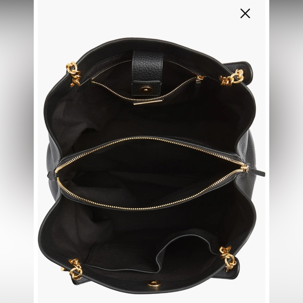 Tory Burch Black Tote with Gold Accents - Picture 5 of 8
